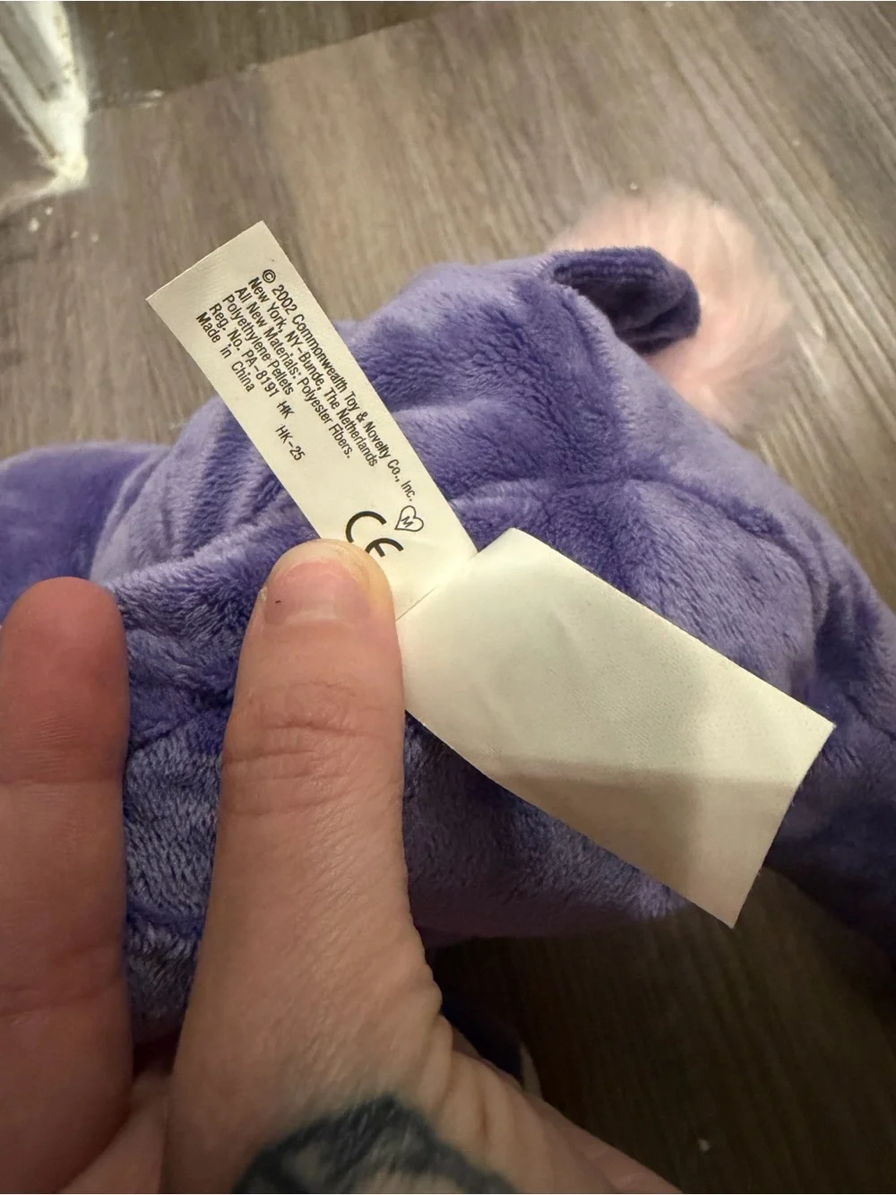Plush Purple elephant Animal Stuffed Toy with Pink Accents